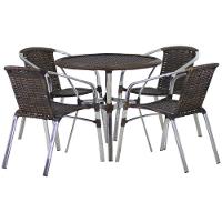 Jogo 4 Cadeiras Floripa E Mesa Tramado  Argila - 1