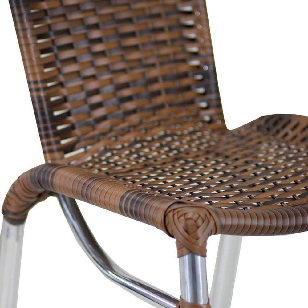 Kit 4 Banquetas Fortaleza Em Alumínio Alta Edícula Cozinha Argila - 4