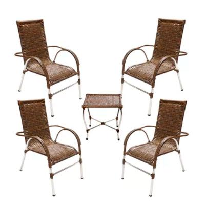 Kit 4 Cadeiras Vênus E Mesa De Centro Garden  Argila
