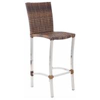 Banqueta Cannes Em Alumínio Alta Fibra Sintética Trama Argila - 1