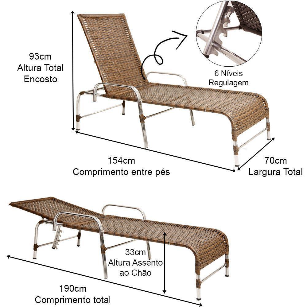4 Cadeiras + 2 Mesa + 2 Espreguiçadeiras + 1 Chaise Trama Argila - 3