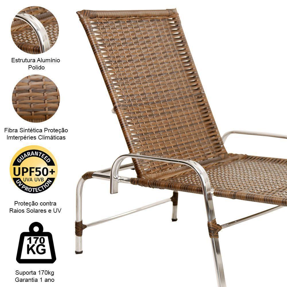 4 Cadeiras + 2 Mesa + 2 Espreguiçadeiras + 1 Chaise Trama Argila - 6