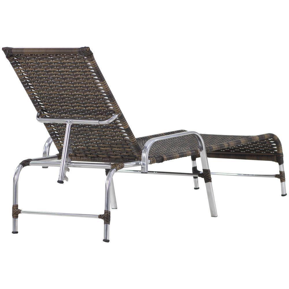 3 Espreguiçadeiras Catar Com Mesa Garden Para Piscina Trama Argila - 3