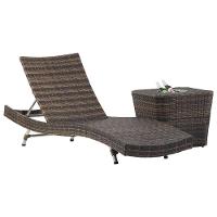 1 Espreguiçadeira Bona E Mesa Grécia Em Alumínio Argila - 1