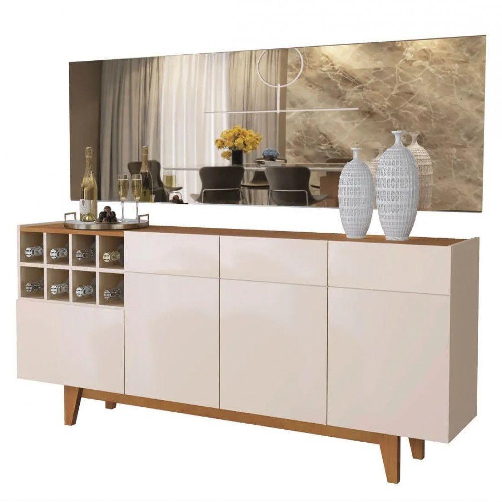 Buffet 3 Portas 1 Gaveta Philadelphia Mavaular Off White - Naturalle - 1