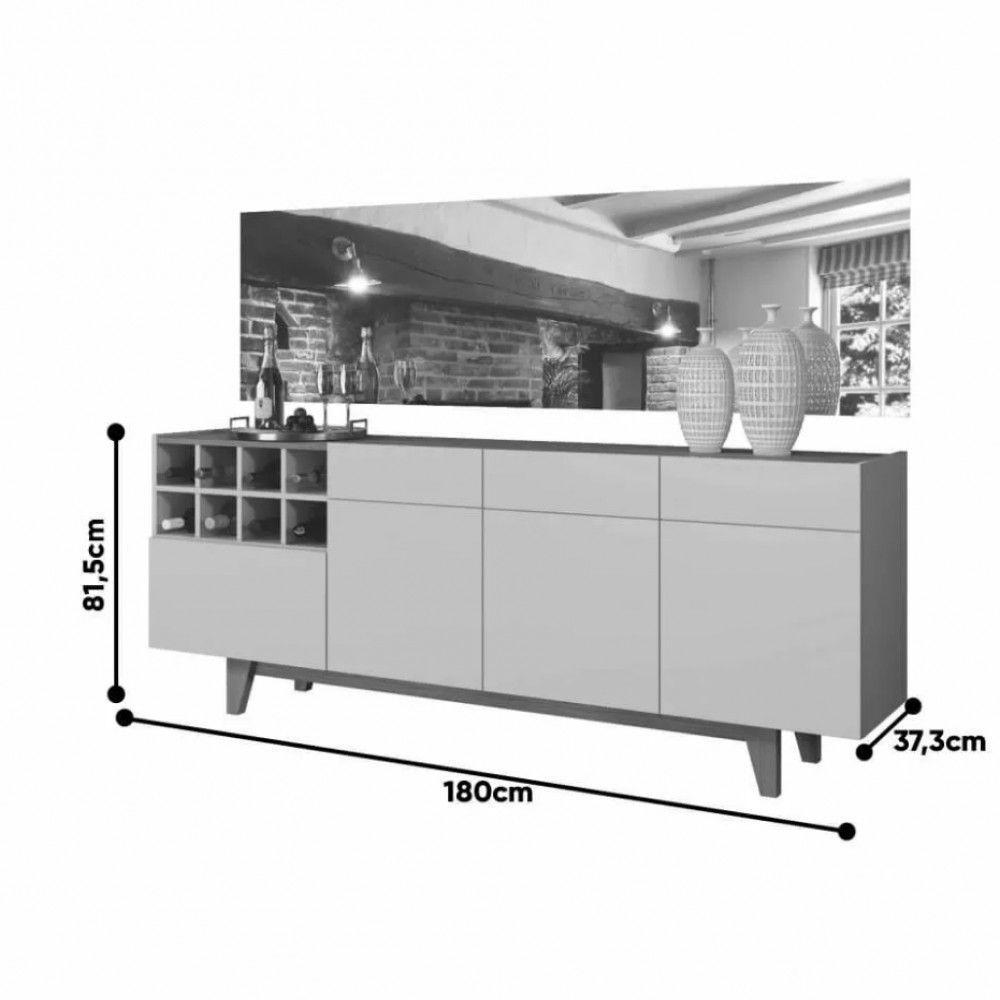 Buffet 3 Portas 1 Gaveta Philadelphia Mavaular Off White - Naturalle - 2