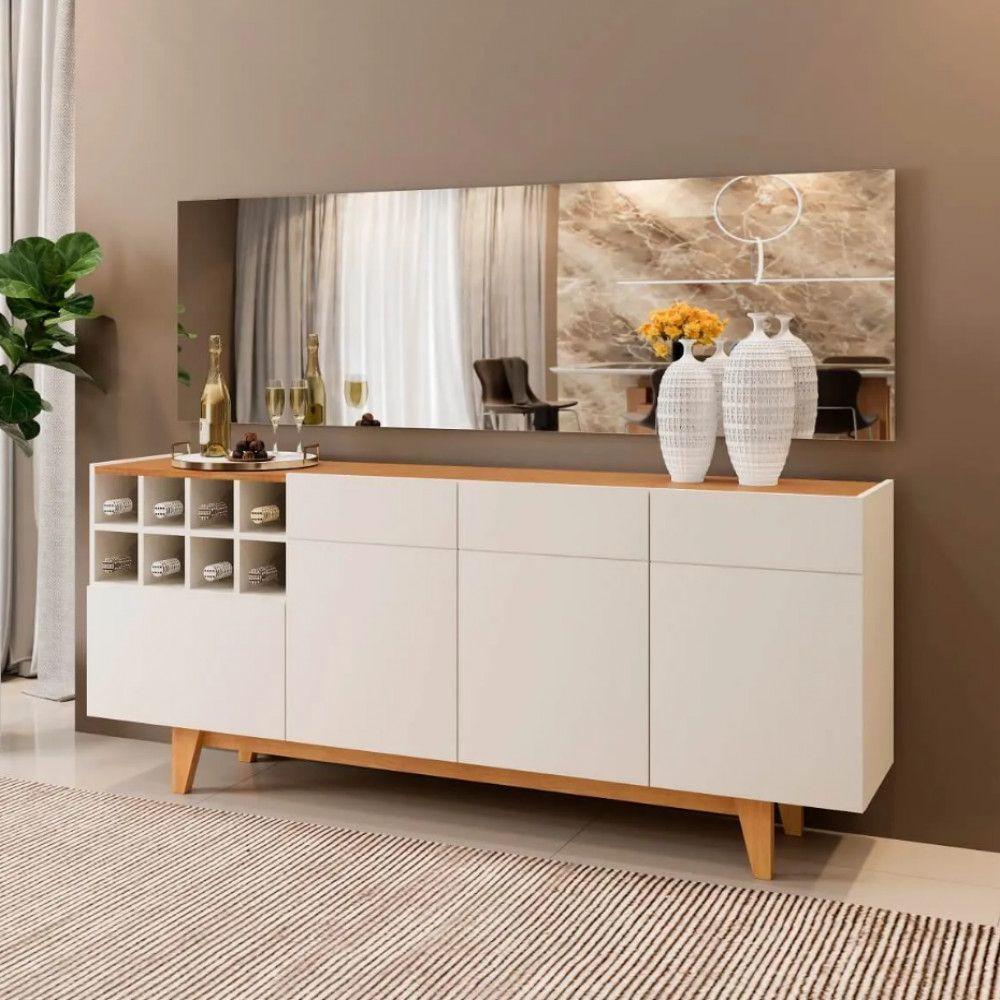 Buffet 3 Portas 1 Gaveta Philadelphia Mavaular Off White - Naturalle - 6