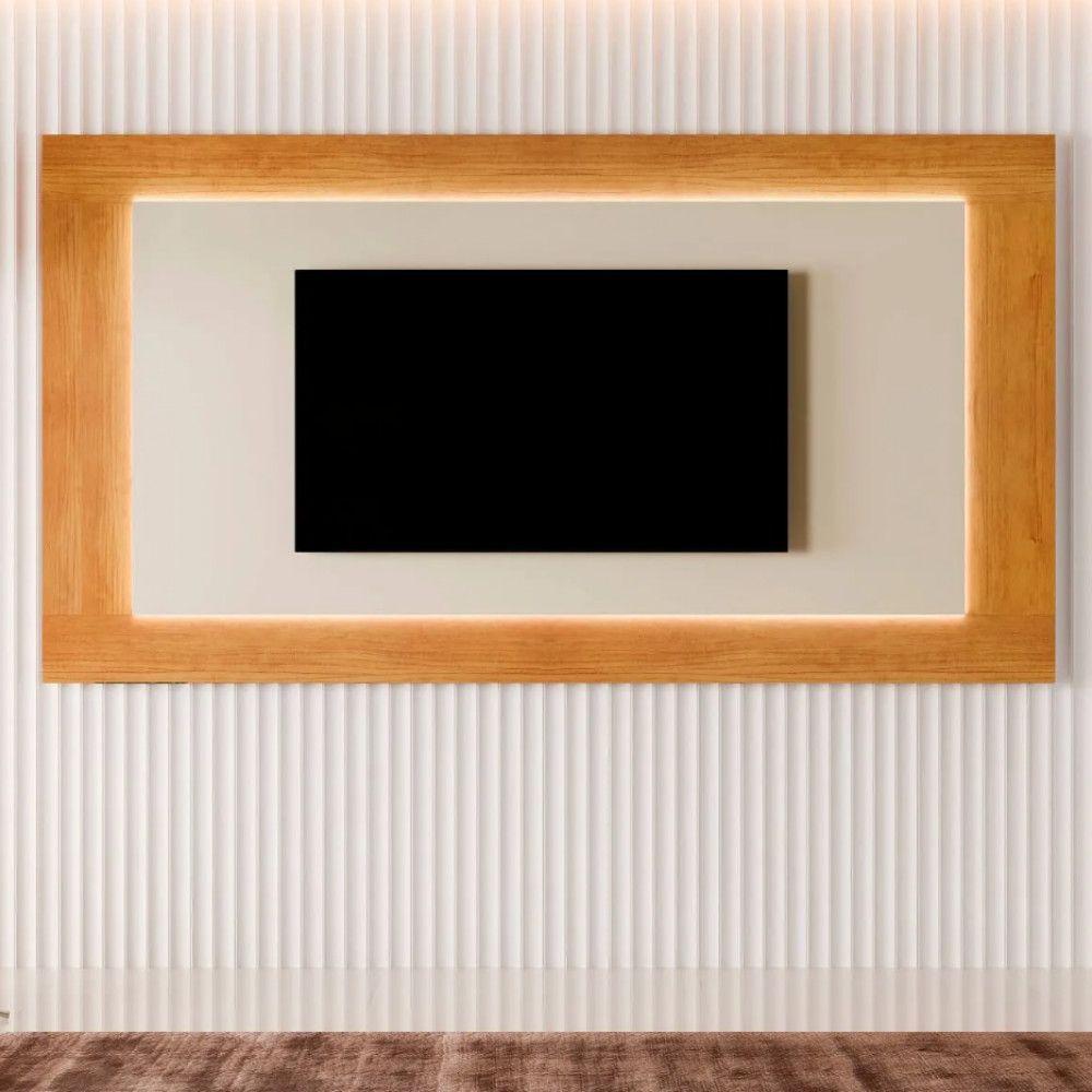 Painel Para Tv Com Led De 65 Atenas Mavaular Naturalle - Off White - 3