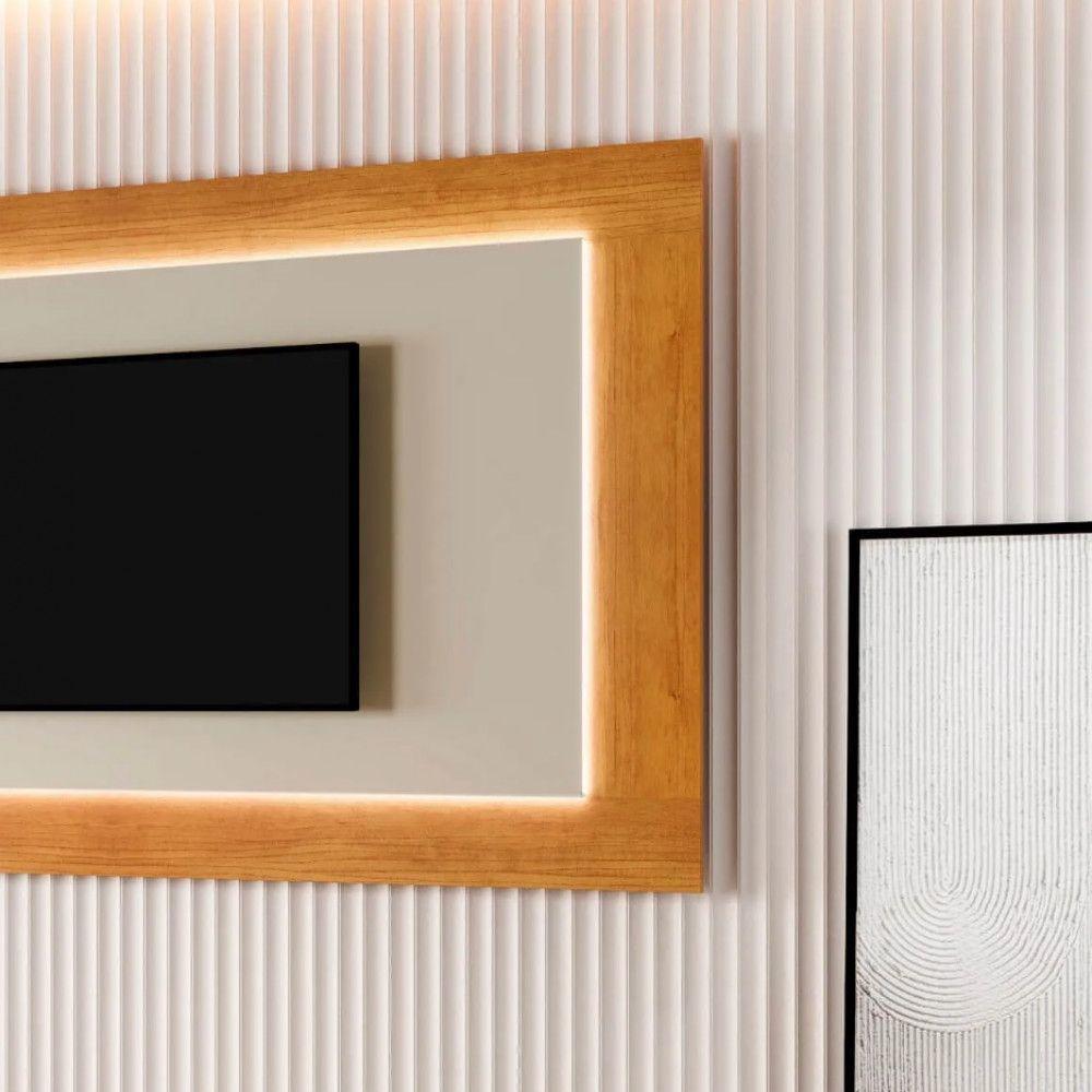 Painel Para Tv Com Led De 65 Atenas Mavaular Naturalle - Off White - 9