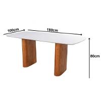 Mesa De Jantar Flora Tampo Vidro Laqueado 180x100cm Off White - 3