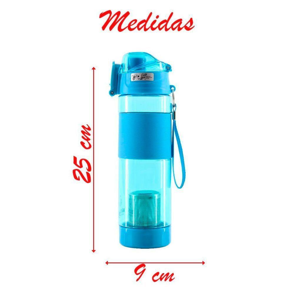 Garrafa Para Chá 600ml Com Infusor E Alça Azul - 2