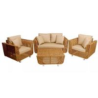 Jogo De Sofá E Poltronas Malibu Com Mesa Em Alumínio Avelã - 1