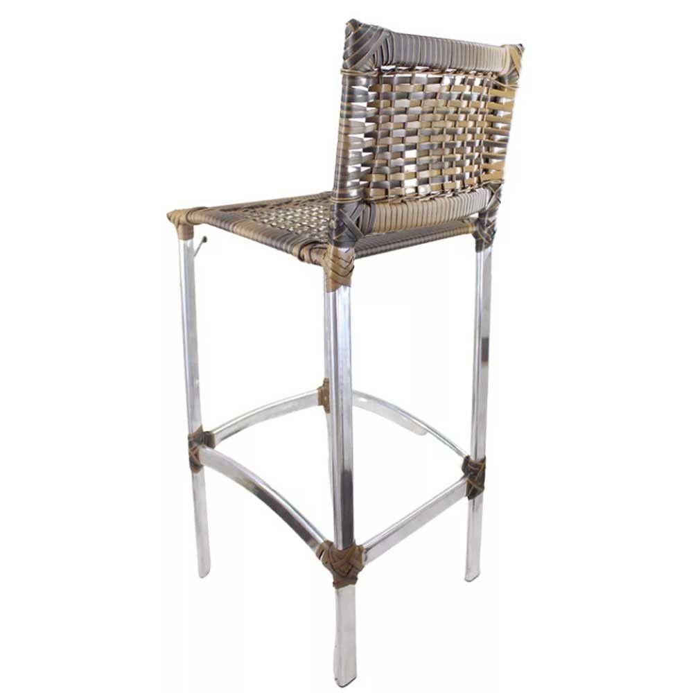 Conjunto De 3 Banquetas E Bistrô Em Alumínio  Avelã - 4