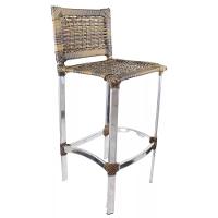 Conjunto De 3 Banquetas E Bistrô Em Alumínio  Avelã - 3