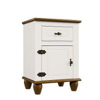 Mesa De Cabeceira Retrô Off White/nogueira - 1