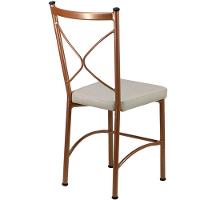 Cadeira Buffet Em Alumínio Para Cozinha, Restaurante, Bronze Com Bege - 2