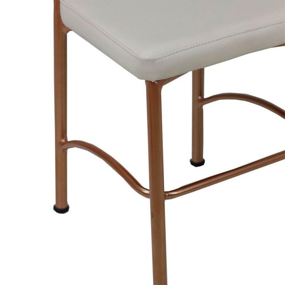 4 Cadeira Buffet Em Alumínio Para Cozinha, Restaurante, Bronze Com Bege - 2