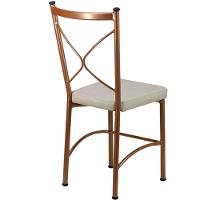 2 Cadeira Buffet Em Alumínio Para Cozinha, Restaurante, Bronze Com Bege - 2