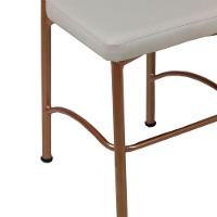 2 Cadeira Buffet Em Alumínio Para Cozinha, Restaurante, Bronze Com Bege - 3