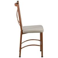 2 Cadeira Buffet Em Alumínio Para Cozinha, Restaurante, Bronze Com Bege - 4