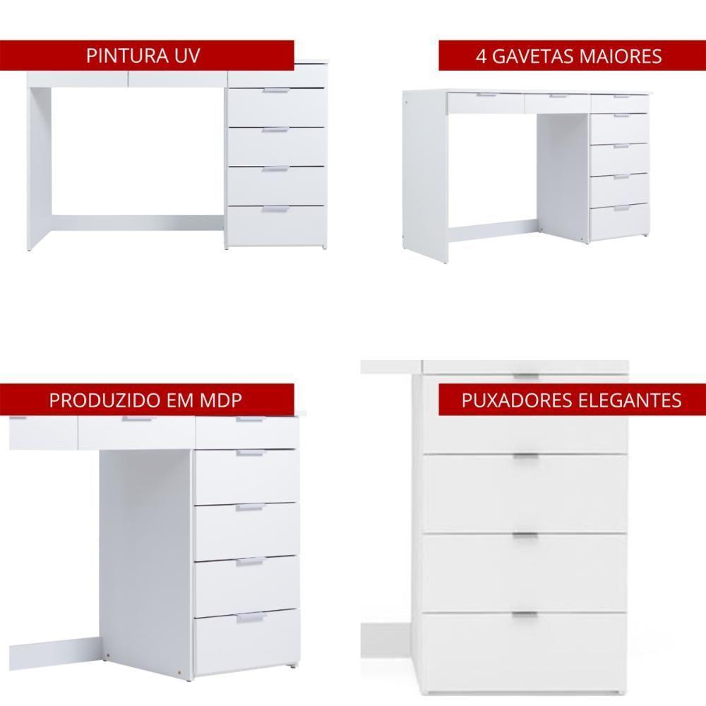 Mesa De Escritório Ditália 7 Gavetas Com Cadeira Pe-90 - 2