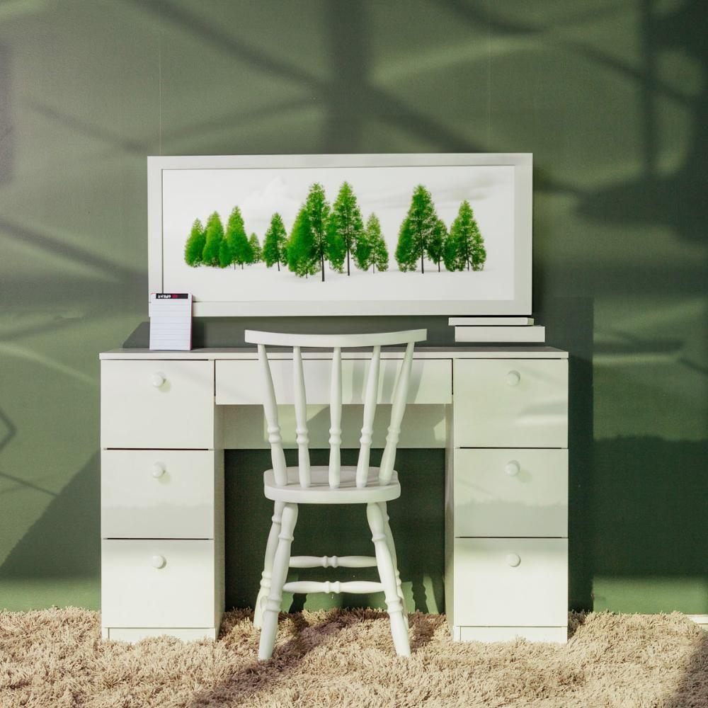 Mesa De Escritório Ditália 7 Gavetas Com Cadeira Pe-100 Branco - 2