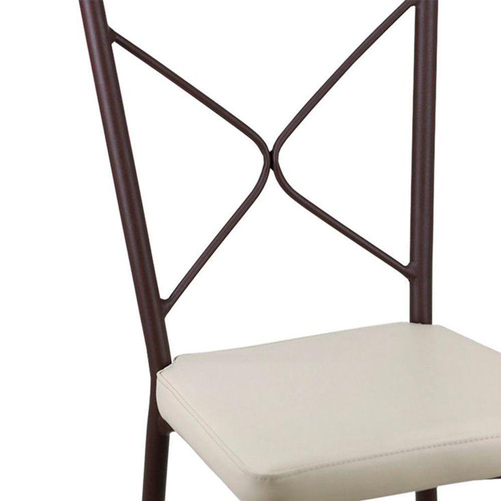 Cadeira Buffet Em Alumínio Para Cozinha, Restaurante, Marrom Com Bege - 3