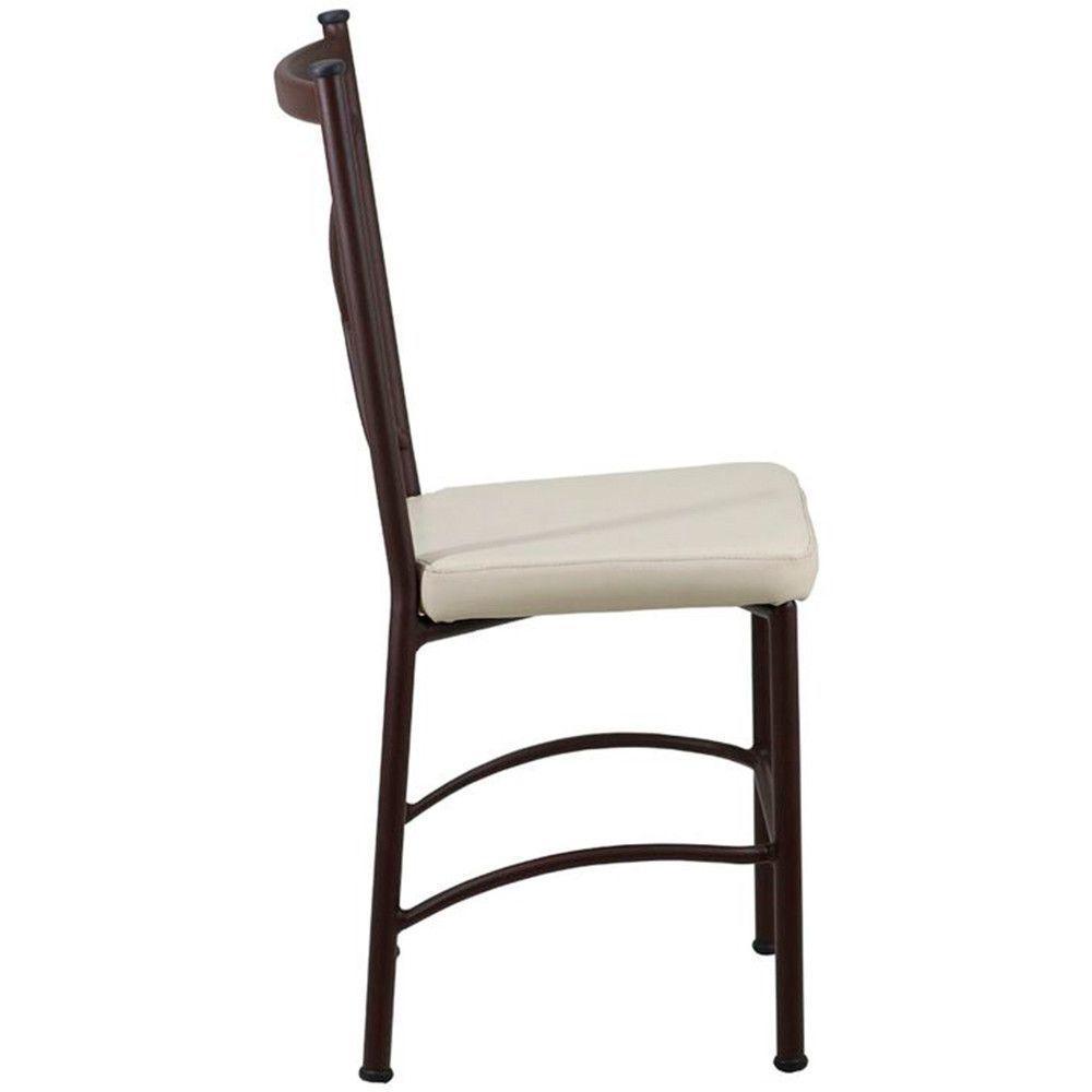 Cadeira Buffet Em Alumínio Para Cozinha, Restaurante, Marrom Com Bege - 4