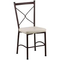 Cadeira Buffet Em Alumínio Para Cozinha, Restaurante, Marrom Com Bege - 1