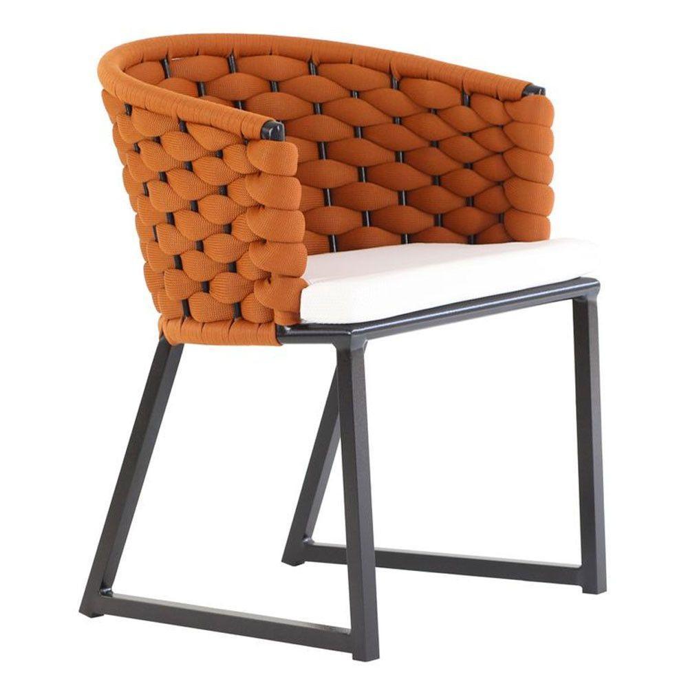 Kit 4 Cadeira Bali Alumínio Em Tricô Náutico E Mesa Trama Terra Cota - 2