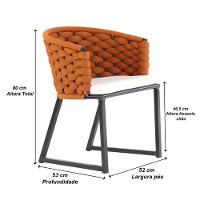 Cadeira Bali Aluminio Em Tricô Náutico  Terra Cota - 2