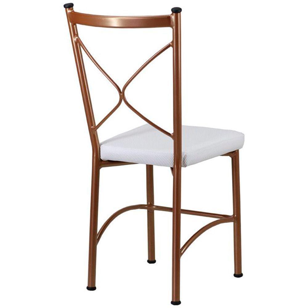 Cadeira Buffet Em Alumínio Para Cozinha, Restaurante, Bronze Com Branco - 2
