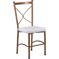 Cadeira Buffet Em Alumínio Para Cozinha, Restaurante, Bronze Com Branco - 1