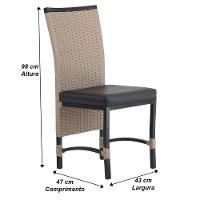 4 Cadeira Corda Náutica Saia Longa Cozinha Edícula Azul - 3