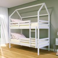 Beliche Casinha Solteiro Slim Rb Com Grade De Proteção Madeira Maciça Branco Housin - 1