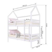 Beliche Casinha Solteiro Slim Rb Com Grade De Proteção Madeira Maciça Branco Housin