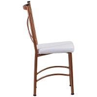 Cadeira Buffet Em Alumínio Para Cozinha, Restaurante, Marrom Com Branco - 3