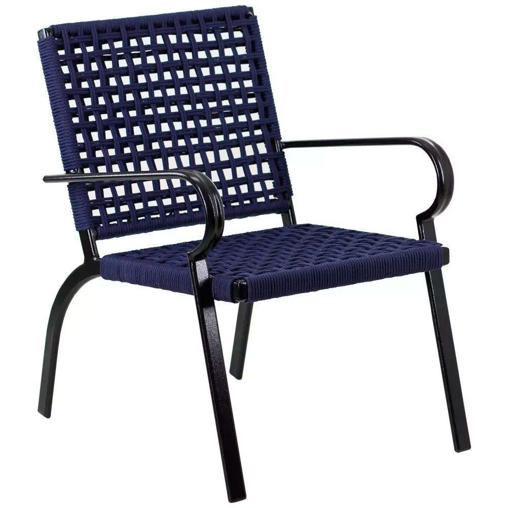 Poltrona Corda Náutica Portrico Alumínio  Azul - 1