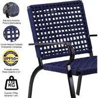 Poltrona Corda Náutica Portrico Alumínio  Azul - 2