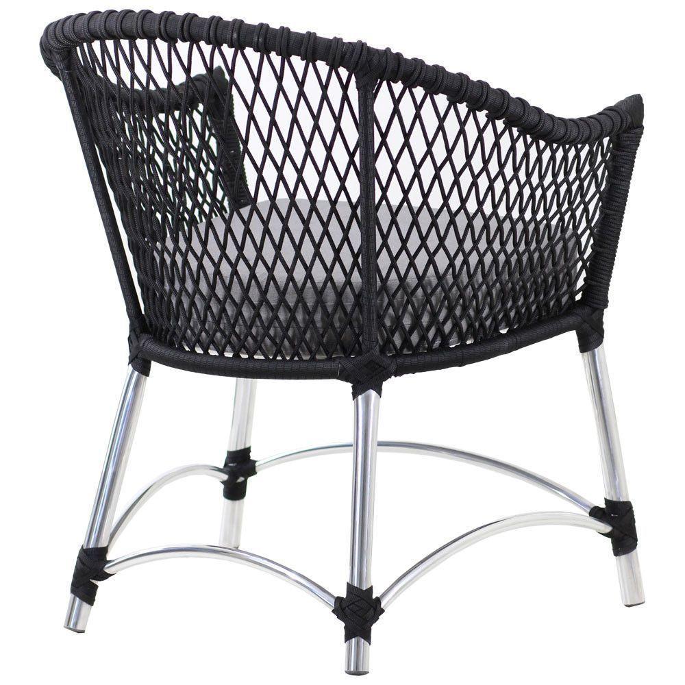 2 Poltronas Chile Em Corda Náutica Alumínio  Azul - 2