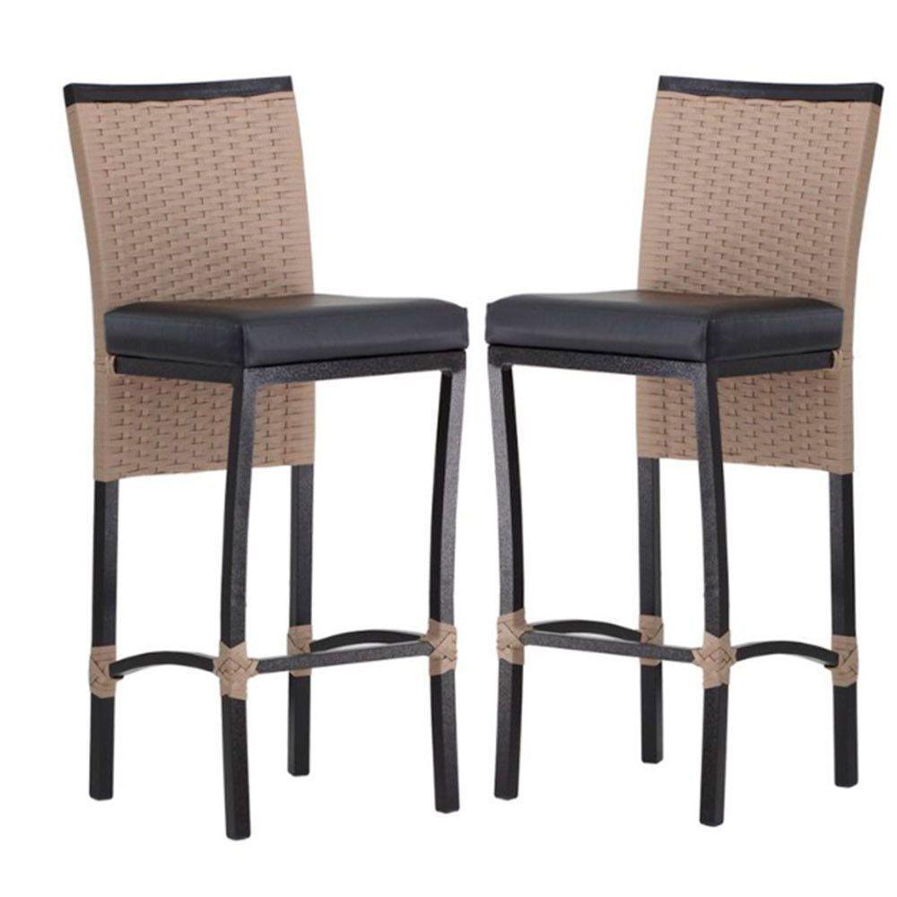 2 Banquetas Corda Náutica Alumínio Balcão Cozinha Bar Azul - 1