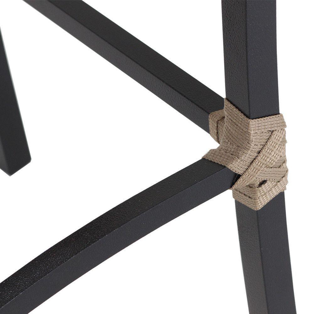 Banqueta Cannes Corda Náutica Em Alumínio  Azul - 7