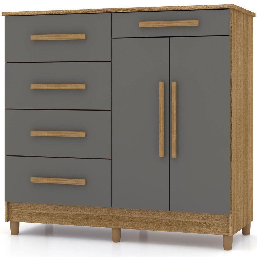 Cômoda Sapateira Sirios 5 Gavetas 2 Portas Nature/alasca - 1