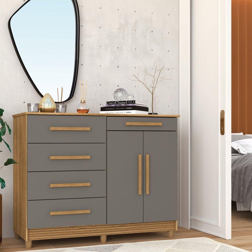 Cômoda Sapateira Sirios 5 Gavetas 2 Portas Nature/alasca - 2