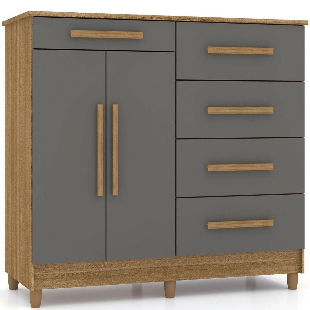 Cômoda Sapateira Sirios 5 Gavetas 2 Portas Nature/alasca - 3