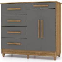 Cômoda Sapateira Sirios 5 Gavetas 2 Portas Nature/alasca - 1