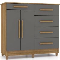 Cômoda Sapateira Sirios 5 Gavetas 2 Portas Nature/alasca - 3