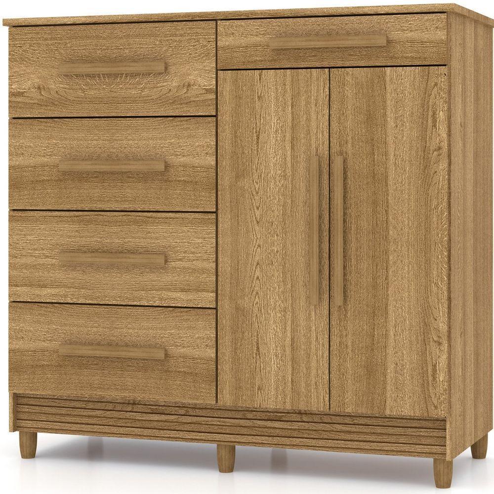 Cômoda Sapateira Sirios 5 Gavetas 2 Portas Nature/brisa - 1