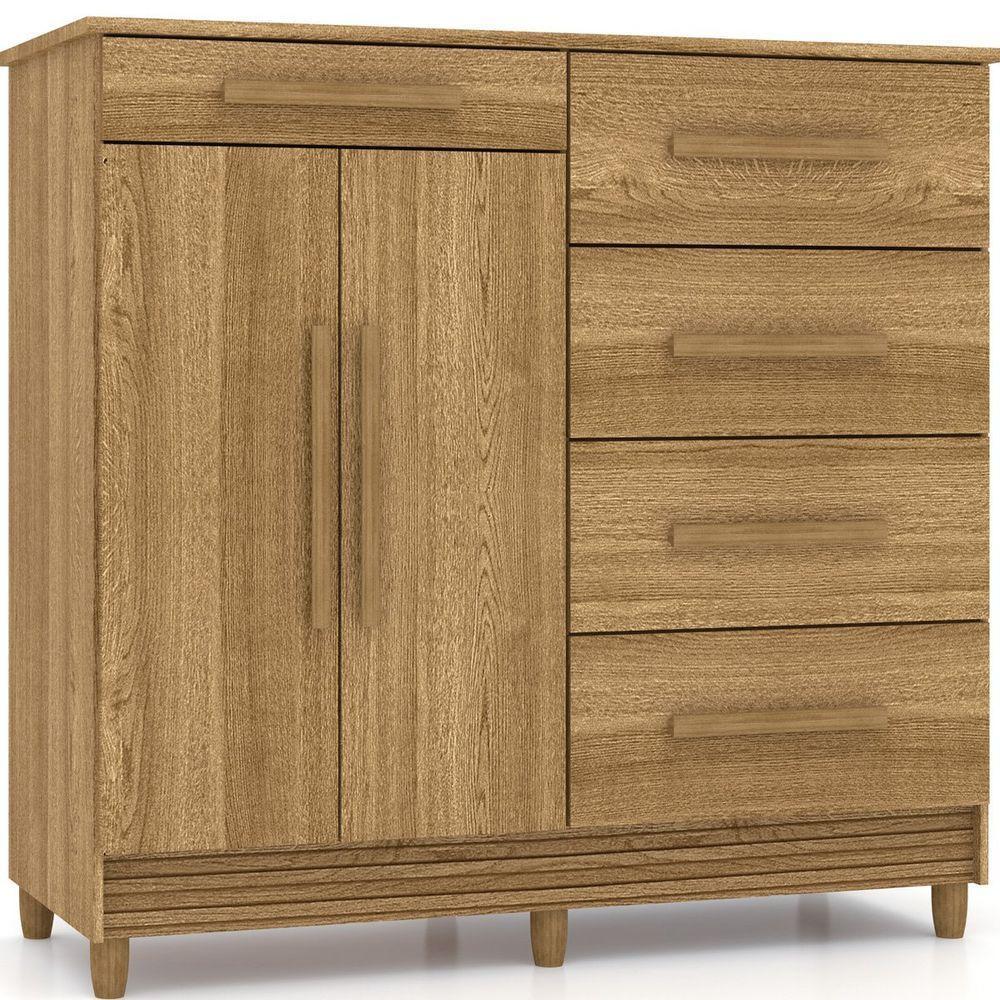 Cômoda Sapateira Sirios 5 Gavetas 2 Portas Nature/brisa - 3