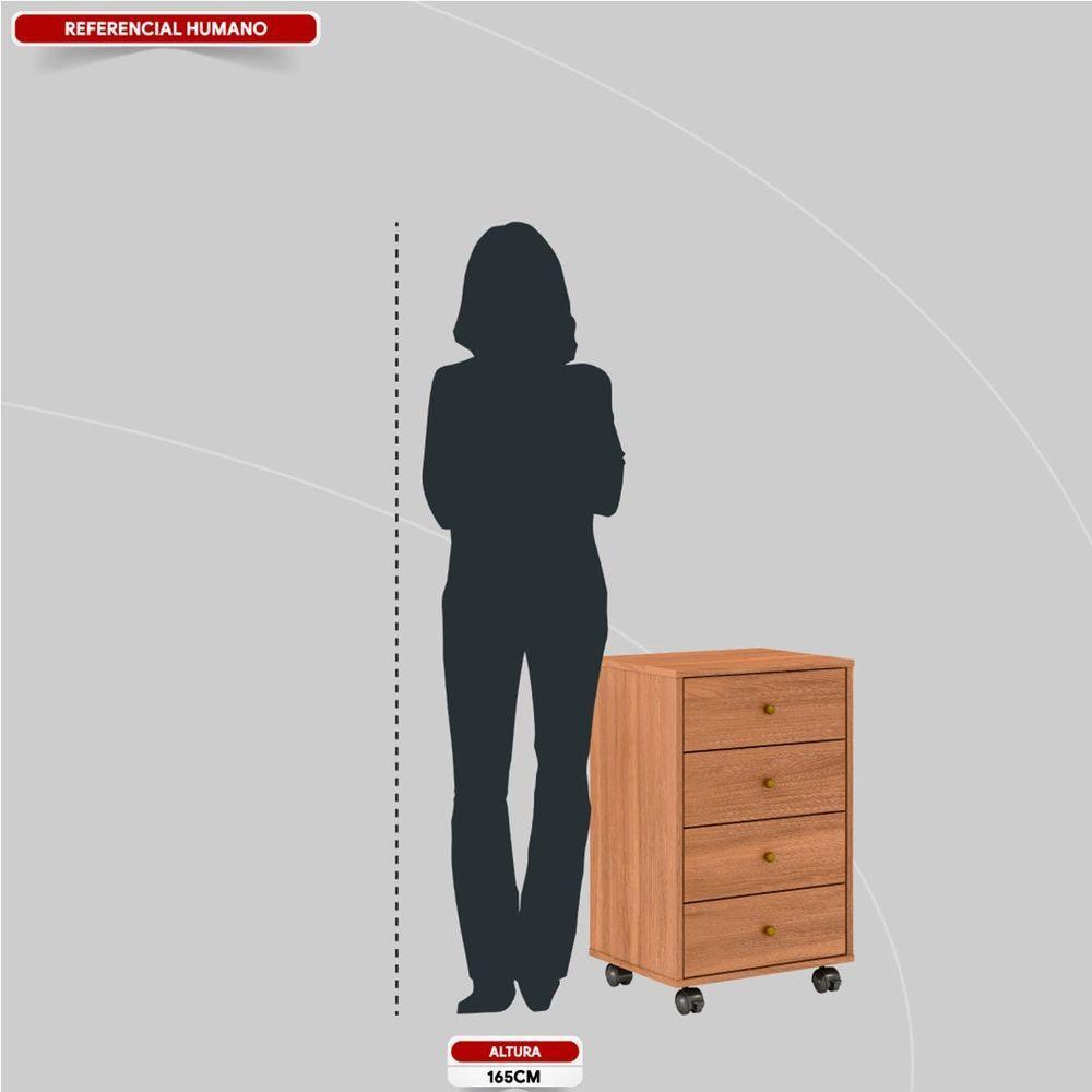 Gaveteiro Para Escritório Piece 4 Gavetas Amêndola - 6
